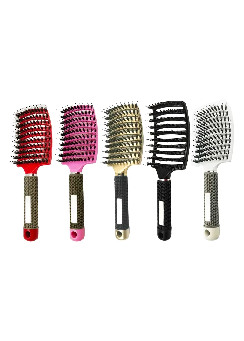 Brosse Démêlante Magique en Nylon – Brosse Ventilée et Incurvée pour Cheveux Bouclés, Secs ou Humides