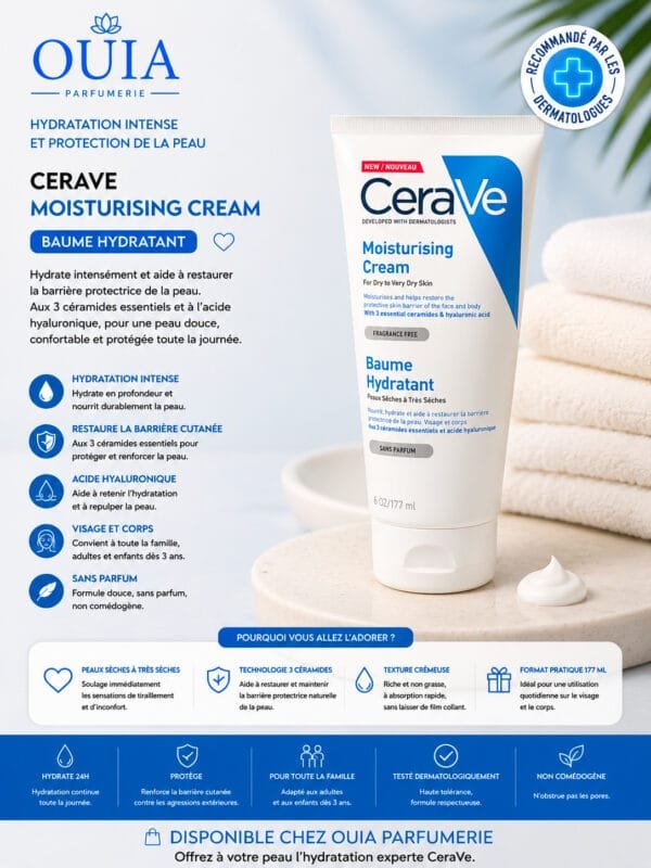 CeraVe Baume Hydratant 177 ml – Hydratation Longue Durée pour Peaux Sèches à Très Sèches