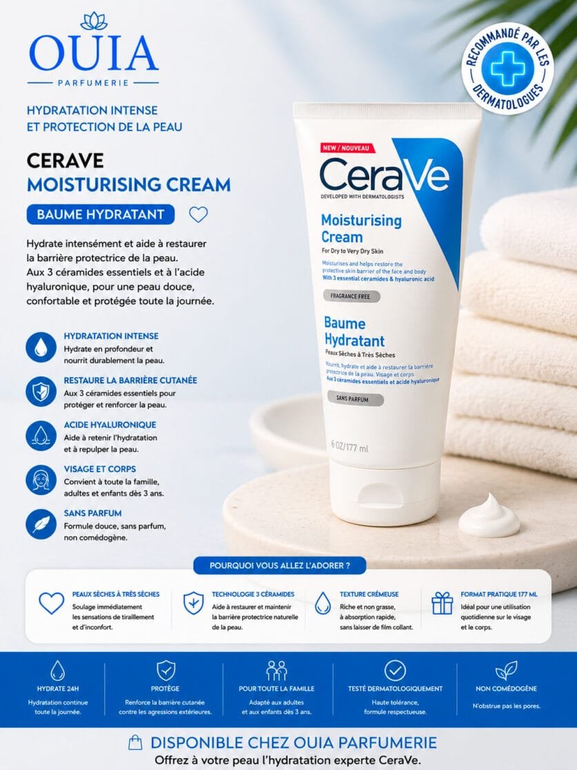 CeraVe Baume Hydratant 177 ml – Hydratation Longue Durée pour Peaux Sèches à Très Sèches