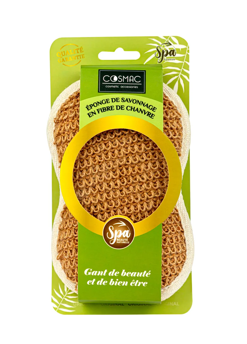 Éponge de Savonnage en Fibre de Chanvre Cosmac Spa – Exfoliation Naturelle et Soin du Corps