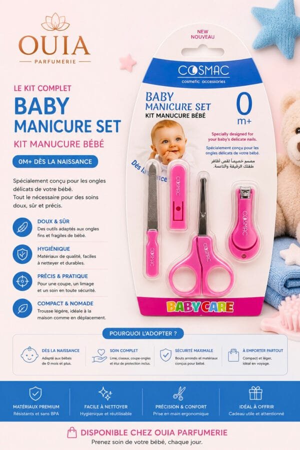 Kit Manucure Bébé Cosmac – Ensemble de Soins des Ongles pour Bébé et Nouveau-Né