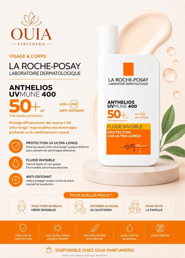 La Roche-Posay Anthelios UVMune 400 Fluide Invisible SPF 50+ – Très Haute Protection Solaire