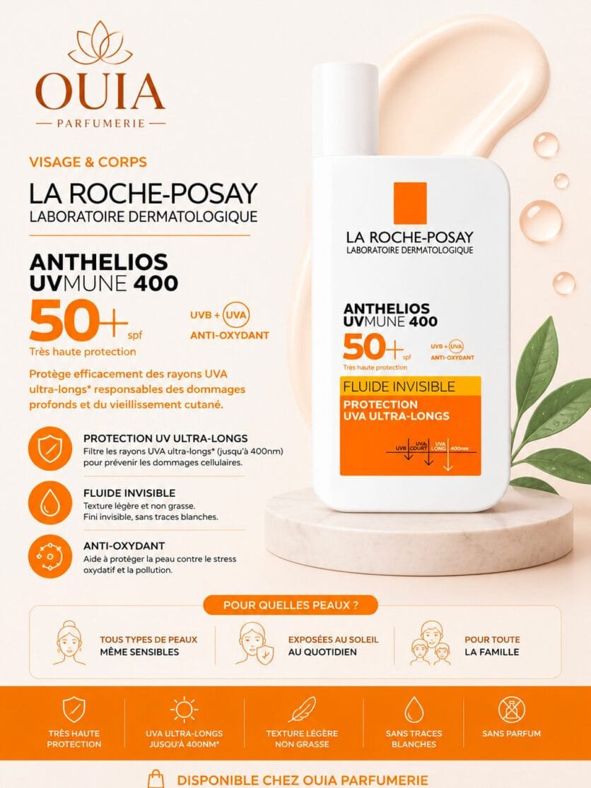 La Roche-Posay Anthelios UVMune 400 Fluide Invisible SPF 50+ – Très Haute Protection Solaire