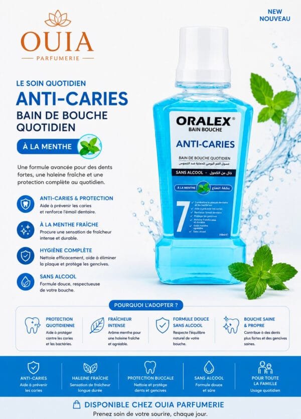 ORALEX Bain de Bouche 250 ml – Soin Gencive & Anti-Caries | Fleur de Cerisier ou Menthe Sans Alcool – Image 2