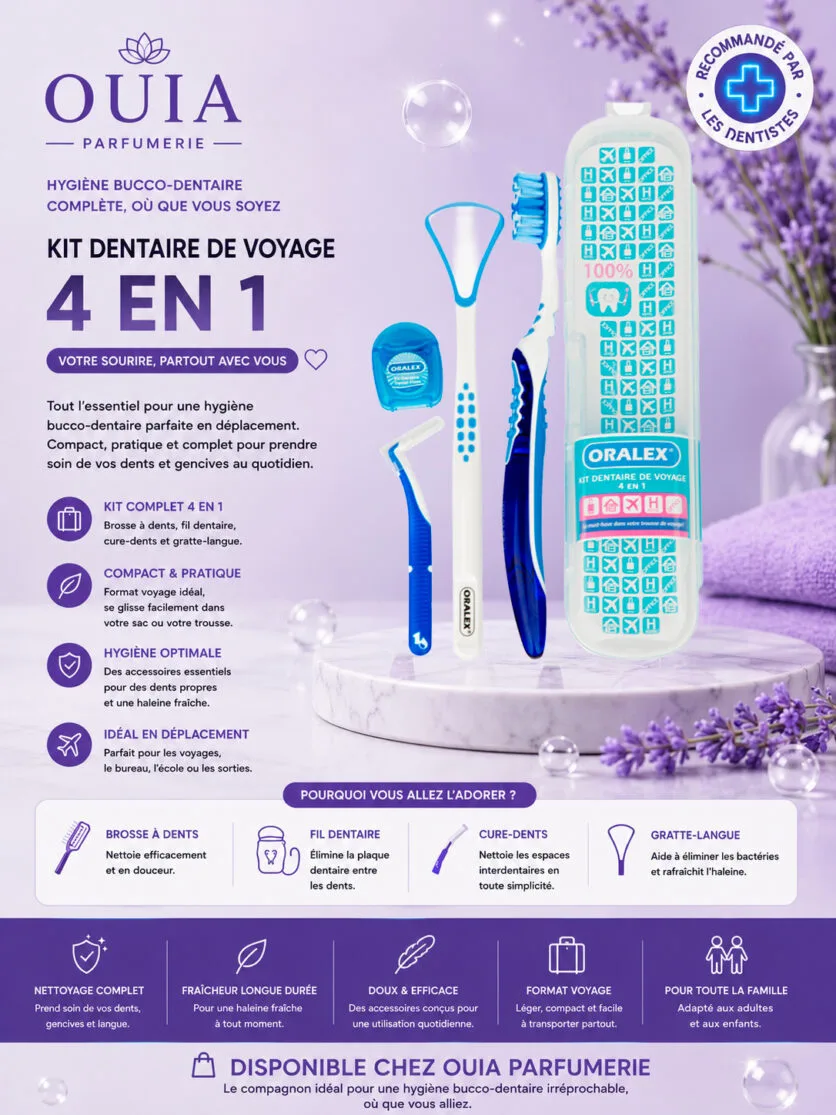 ORALEX Kit Dentaire Voyage 4 en 1 – Hygiène Bucco-Dentaire Complète en Déplacement