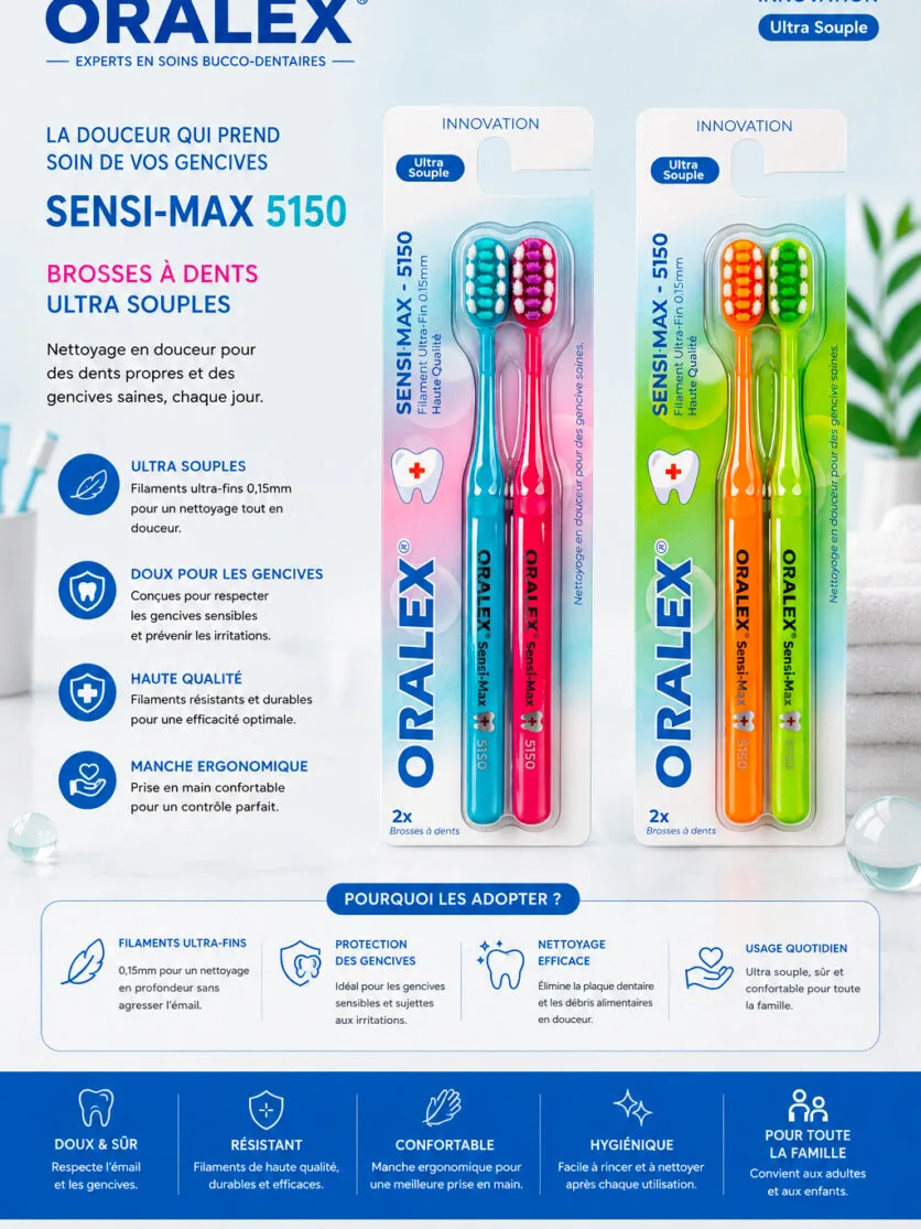 ORALEX Sensi Max Duo Brosse à Dents Ultra Souple – Pack de 2 Brosses