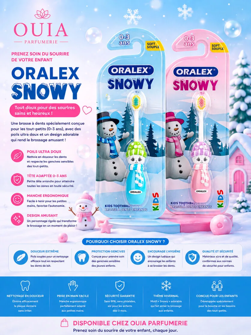 ORALEX Snowy Brosse à Dents Bébé 0-3 Ans – Brosse Ultra Douce pour Premières Dents