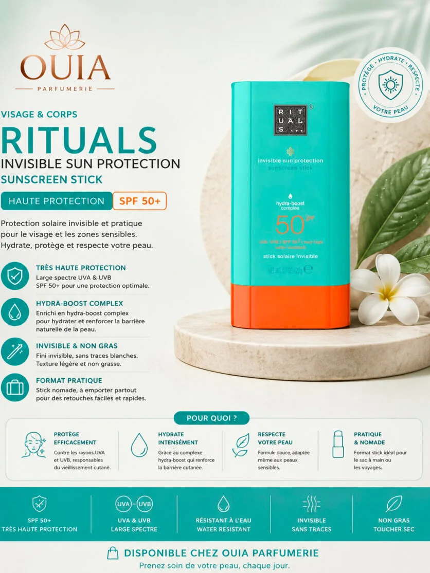 RITUALS Sun Protection Stick SPF 50+ – Stick Solaire Haute Protection pour Visage, Lèvres et Zones Sensibles