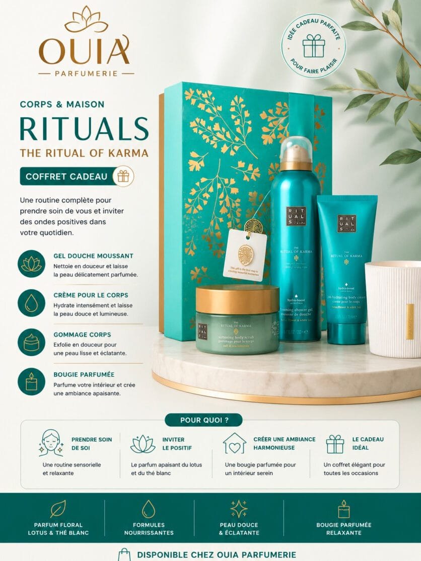 RITUALS The Ritual of Karma Coffret Cadeau M – Collection Corps & Bien-Être Fleur de Lotus et Thé Blanc