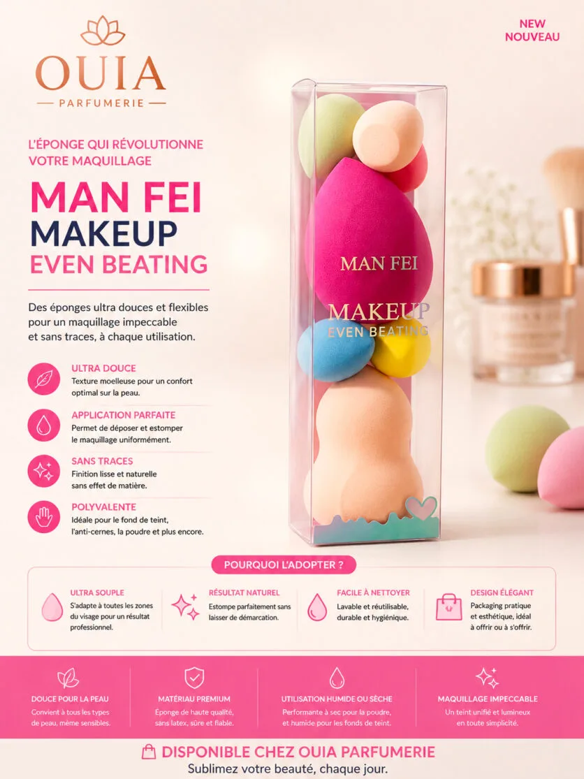 Set d’Éponges Maquillage 8 Pièces – Beauty Blenders Multiformes pour Fond de Teint et Correcteur